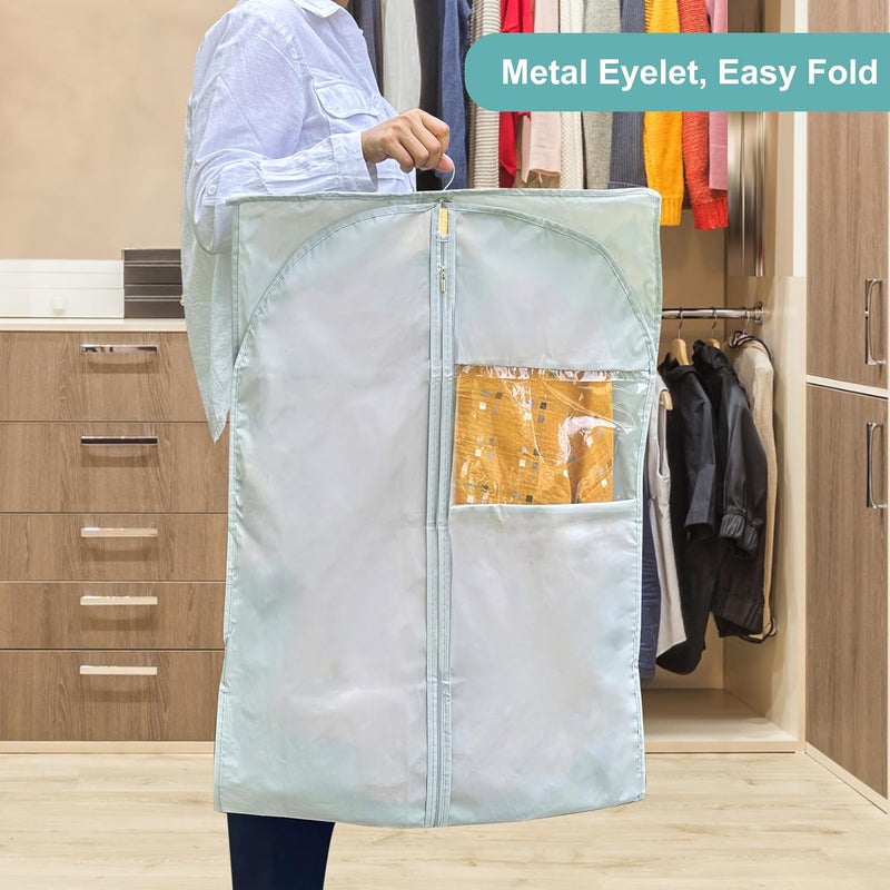 MS KITCHEN Garment Bags for Hanging Clothes Cover, Clear Window Suit Bags with Foldable Design for Closet Storage and Travel - 24" X 43"/ 4 Pack - Image 4